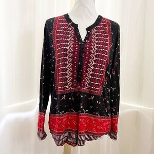 Style & Co floral tribal print top Size M